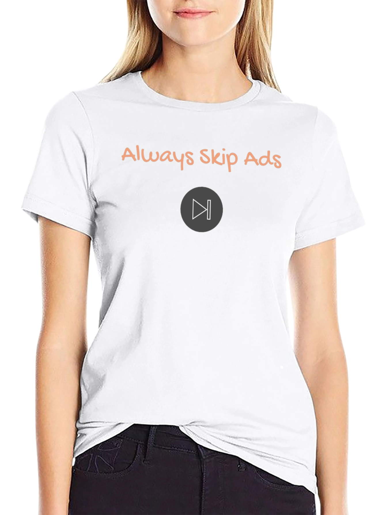 Always Skip Ads Black T-Shirt