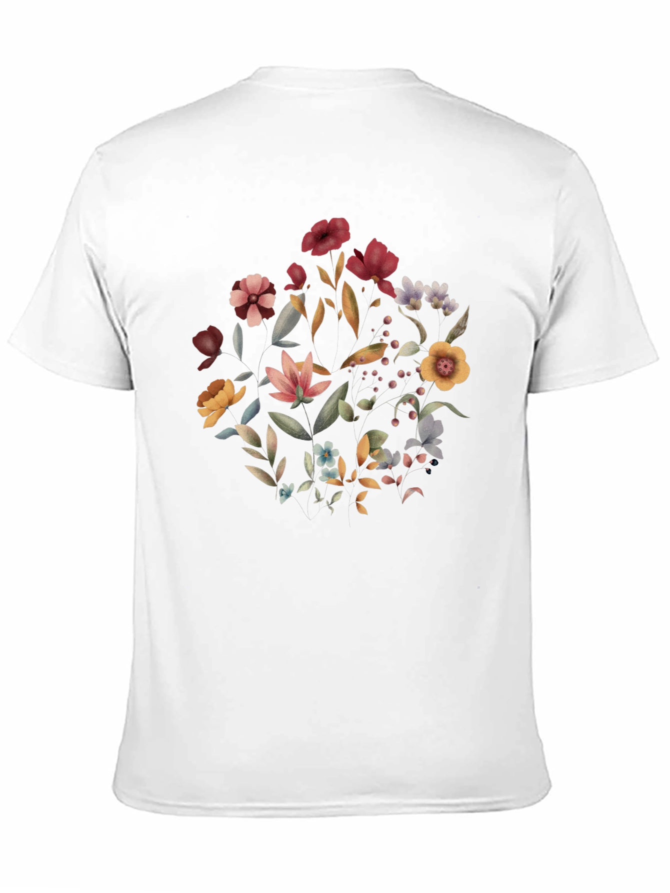 Floral Print Black T-Shirt for Men