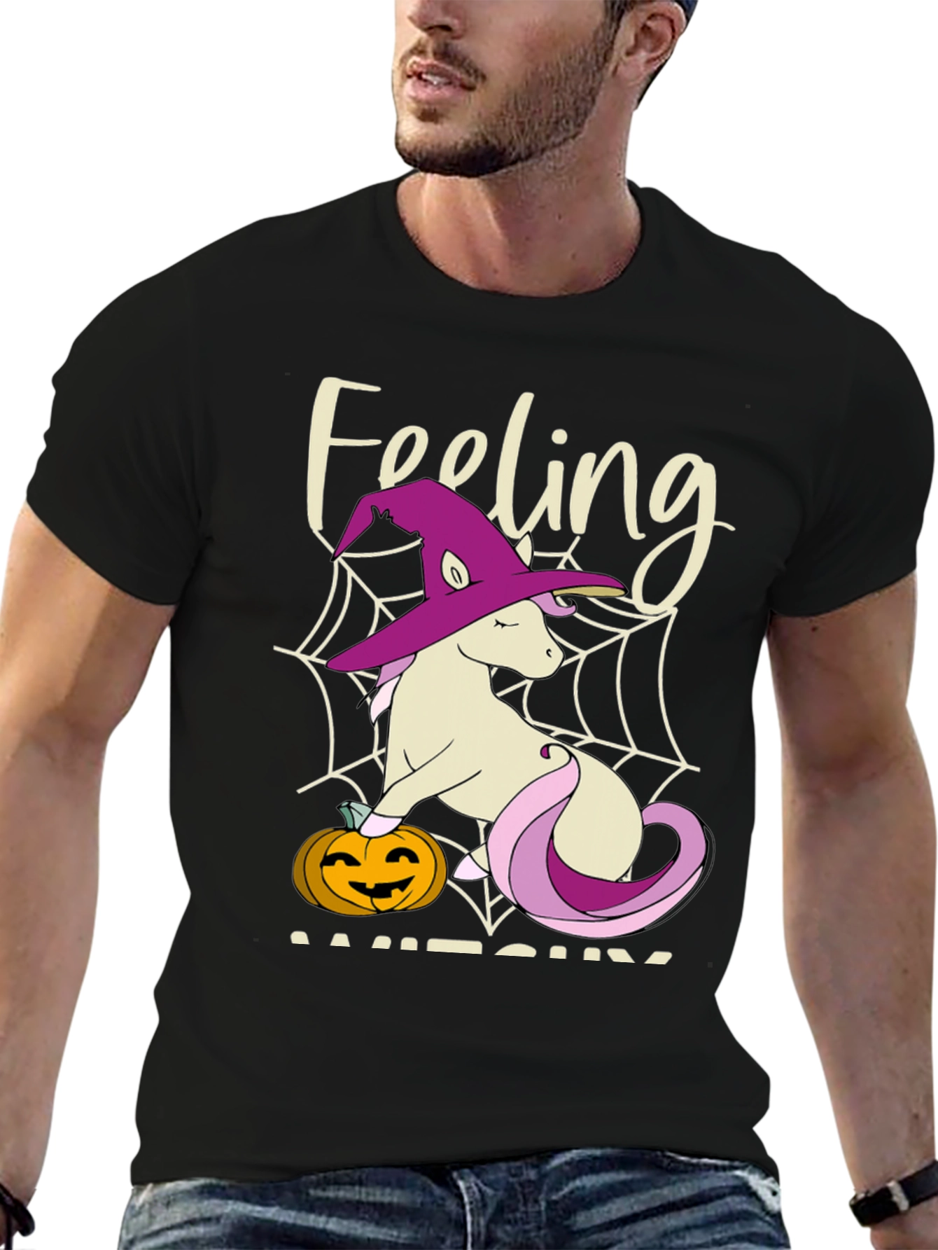 Feeling Witchy Unicorn Halloween T-Shirt