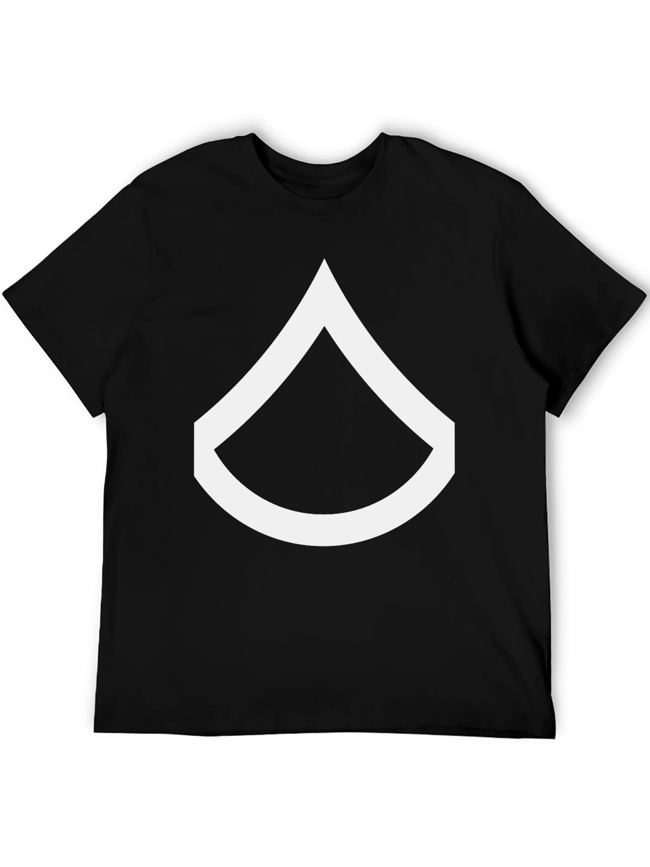 Black T-Shirt with White Chevron