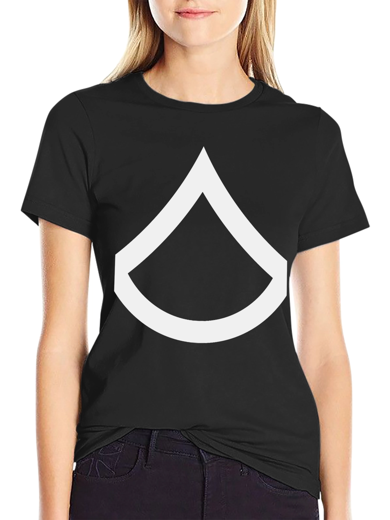 Black T-Shirt with White Chevron