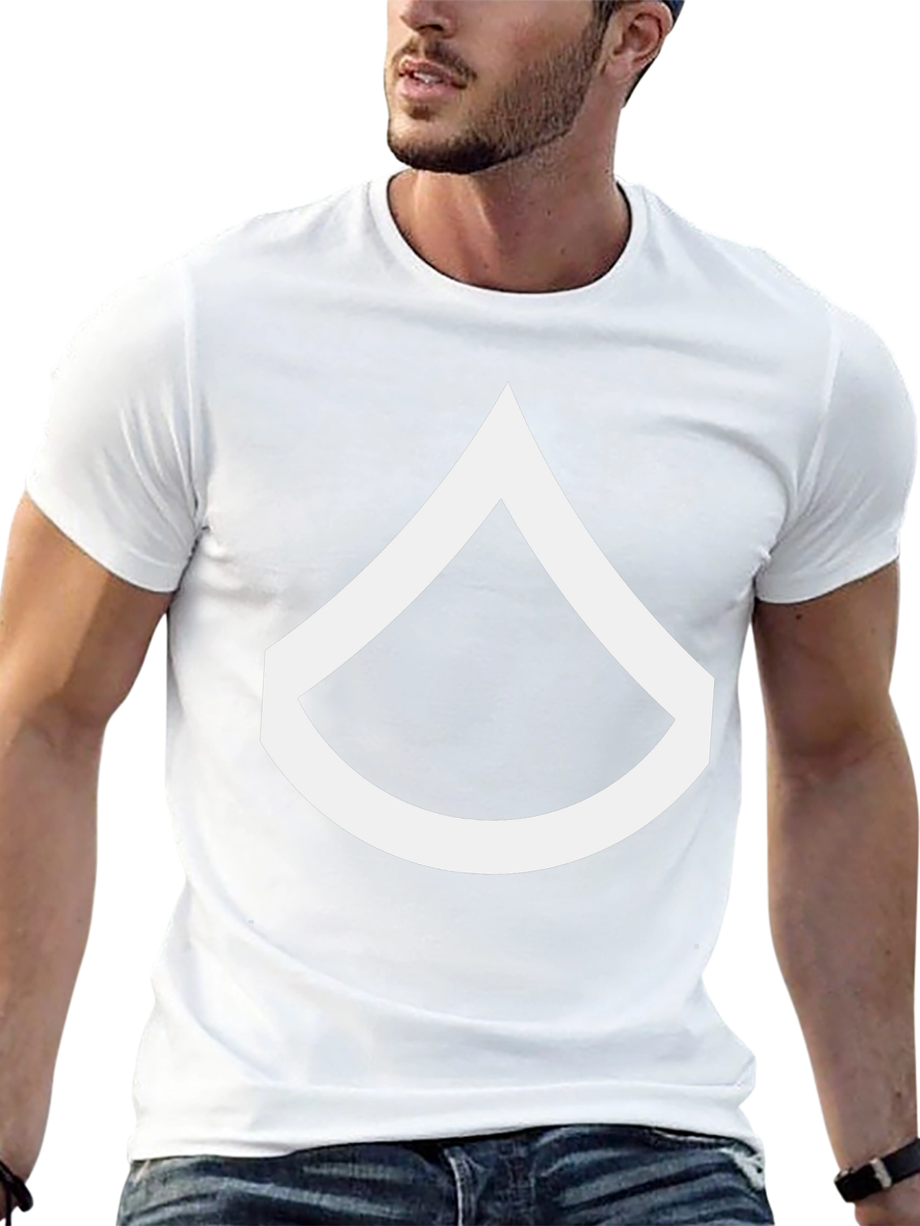 Black T-Shirt with White Chevron