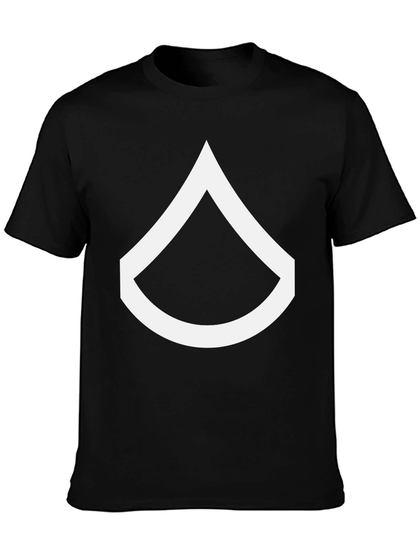 Black T-Shirt with White Chevron