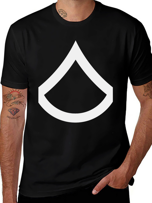 Black T-Shirt with White Chevron