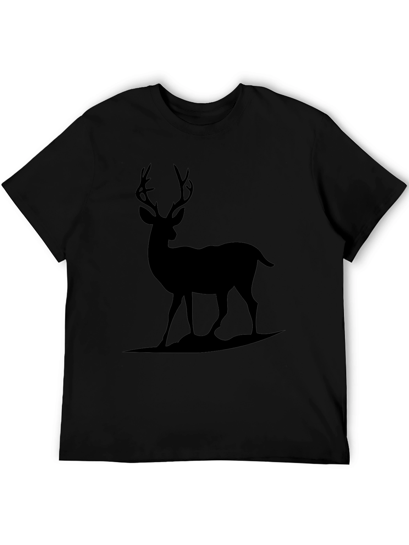 Deer Graphic Print Crew Neck Tee