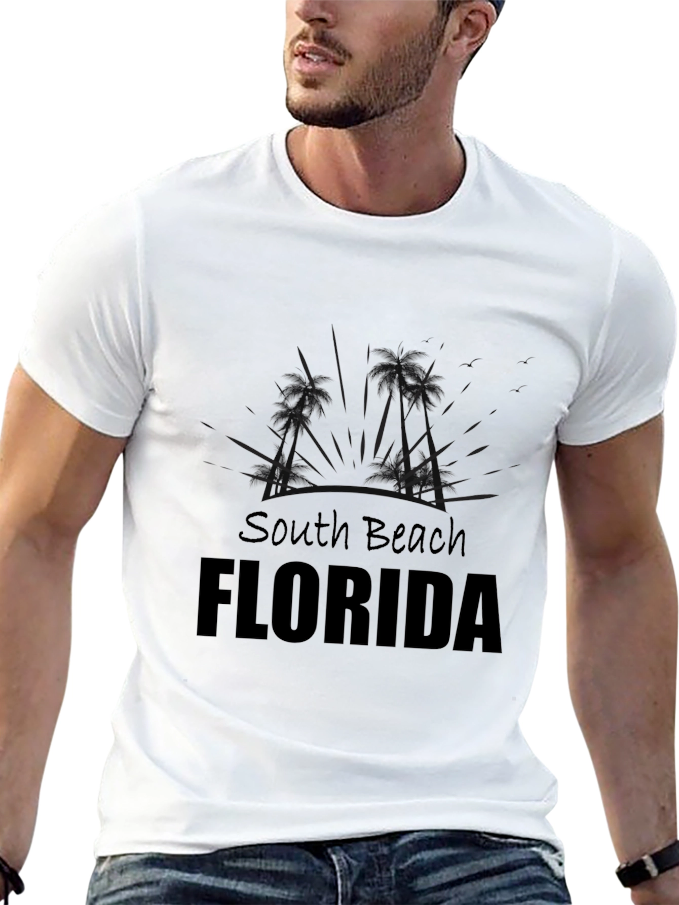 South Beach Florida Graphic Tee - Black