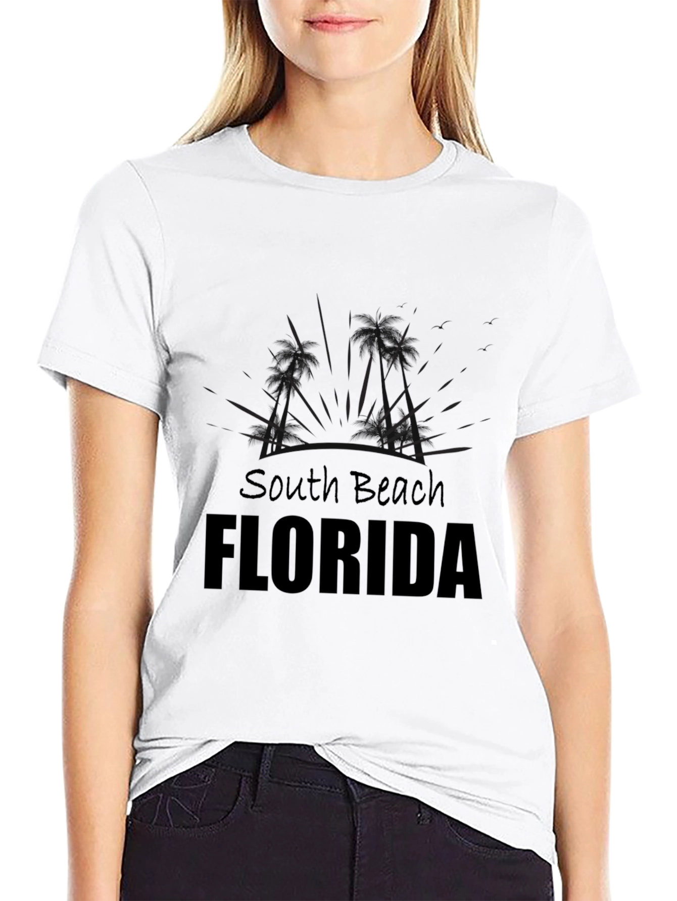 South Beach Florida Graphic Tee - Black