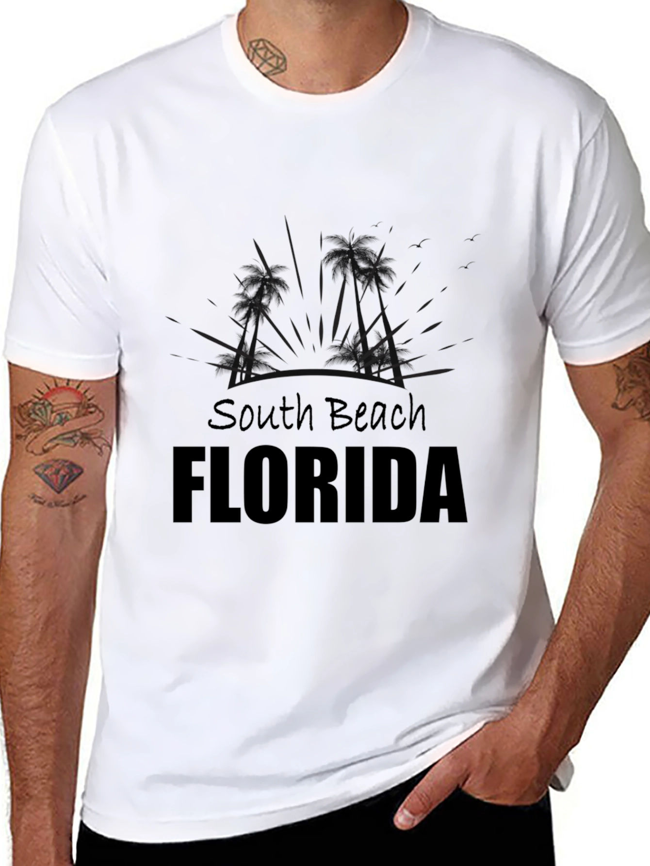 South Beach Florida Graphic Tee - Black
