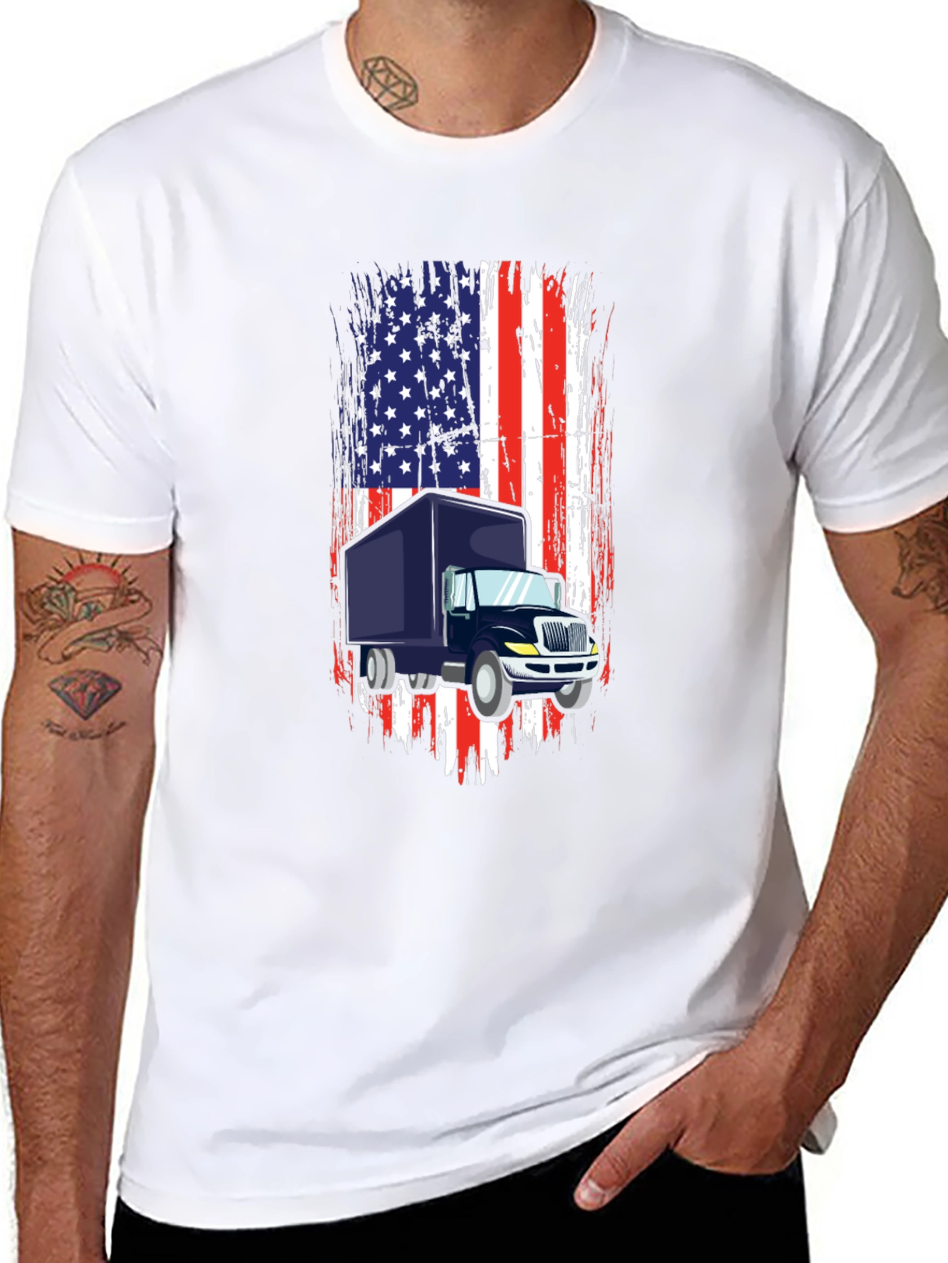 American Trucker Flag Graphic T-Shirt