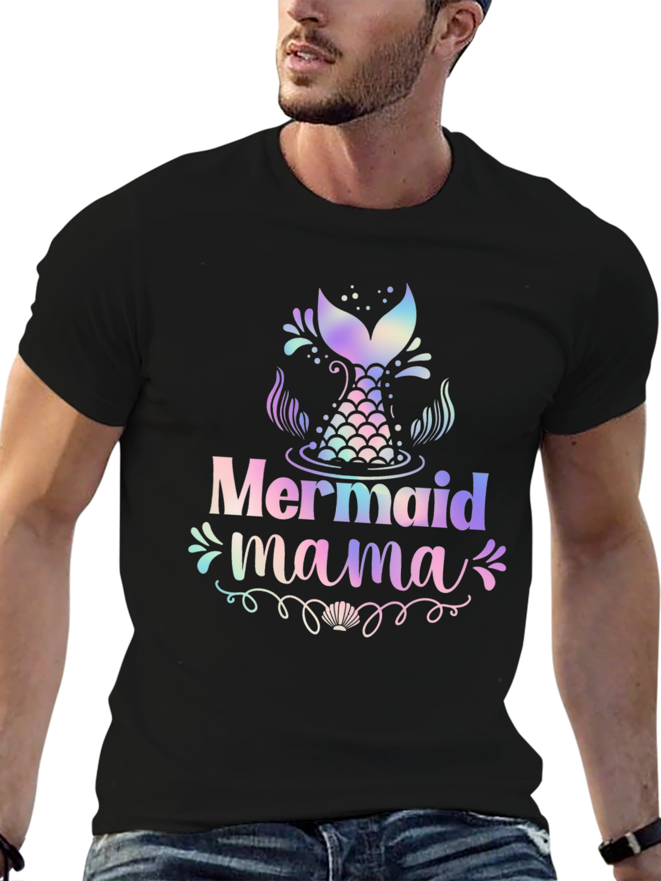 Mermaid Mama Black T-Shirt