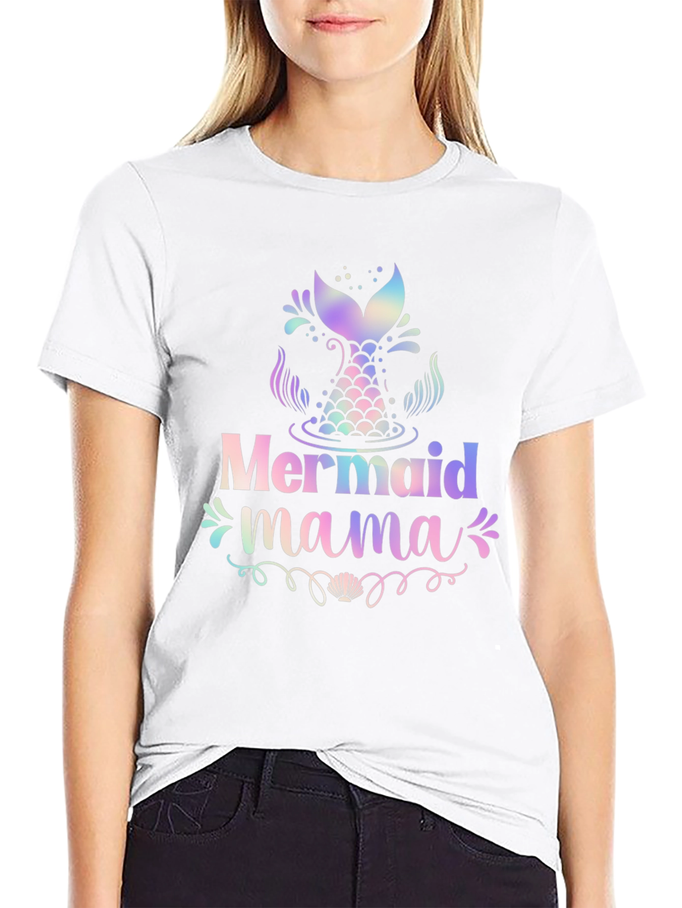 Mermaid Mama Black T-Shirt
