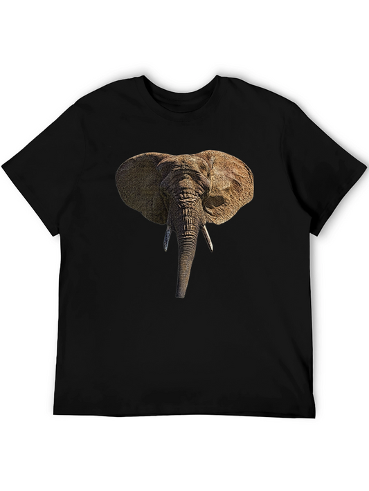 Elephant Head Graphic Black T-Shirt