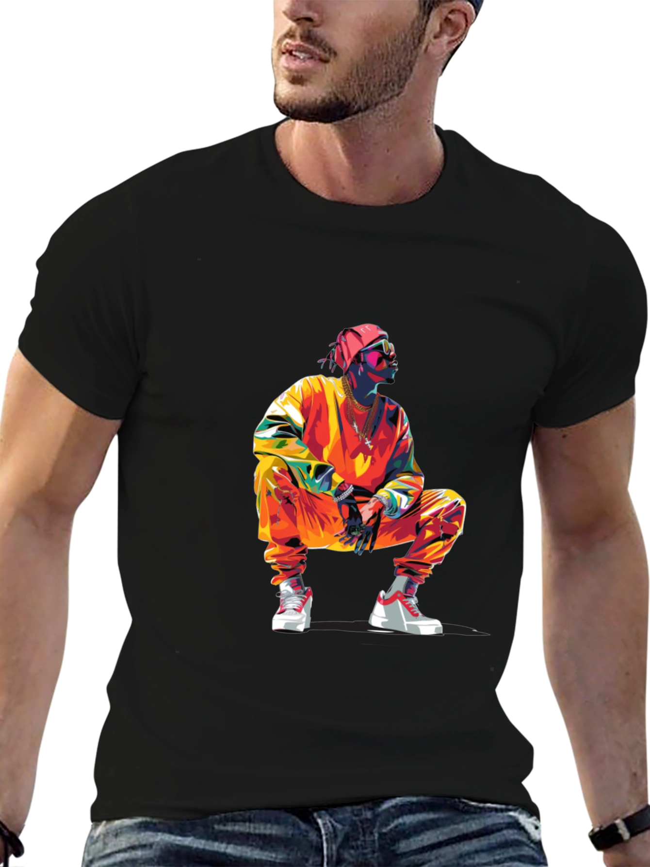Stylish Graphic Tee: Vibrant Urban Design