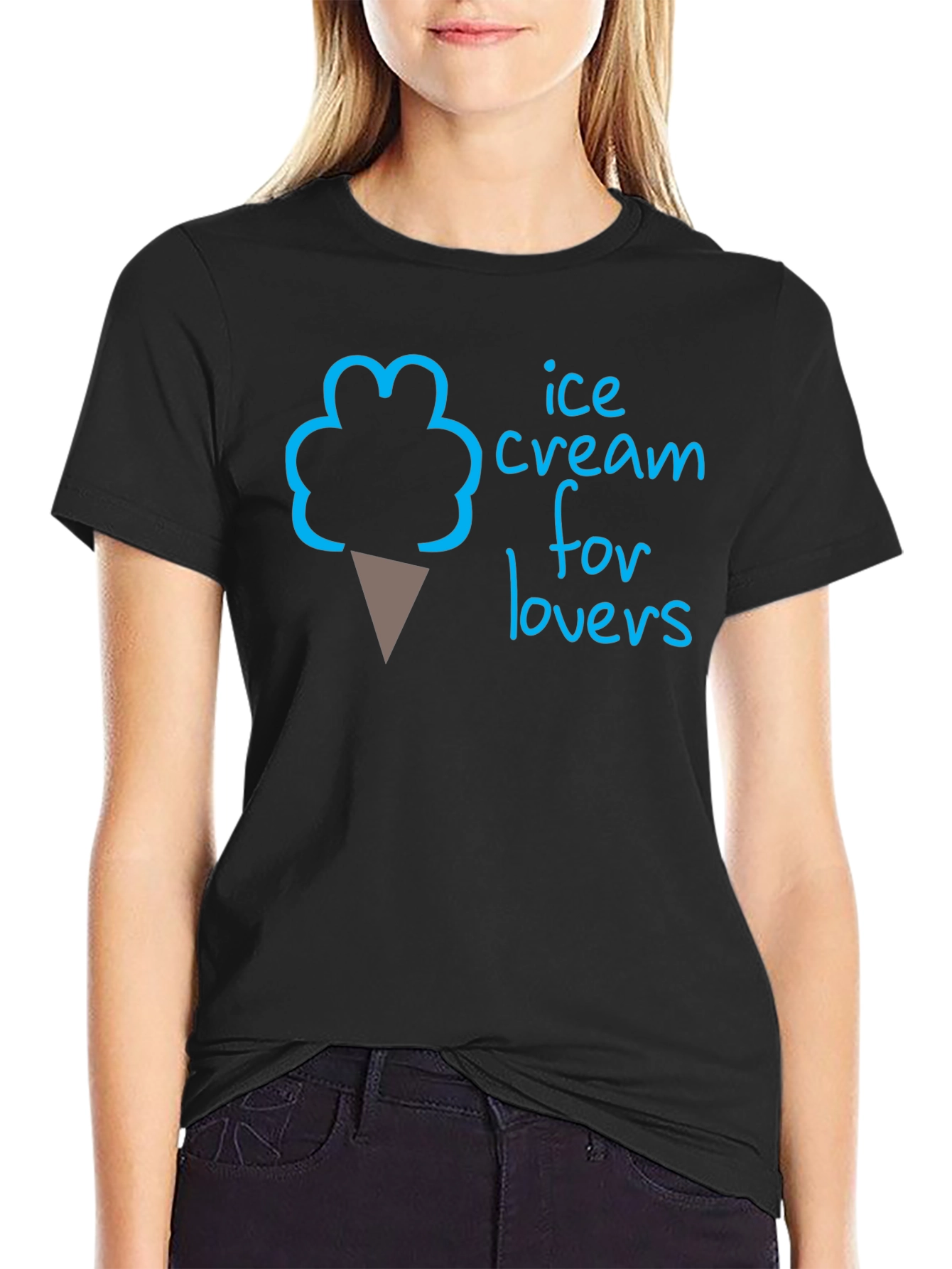 Ice Cream for Lovers T-Shirt - Black