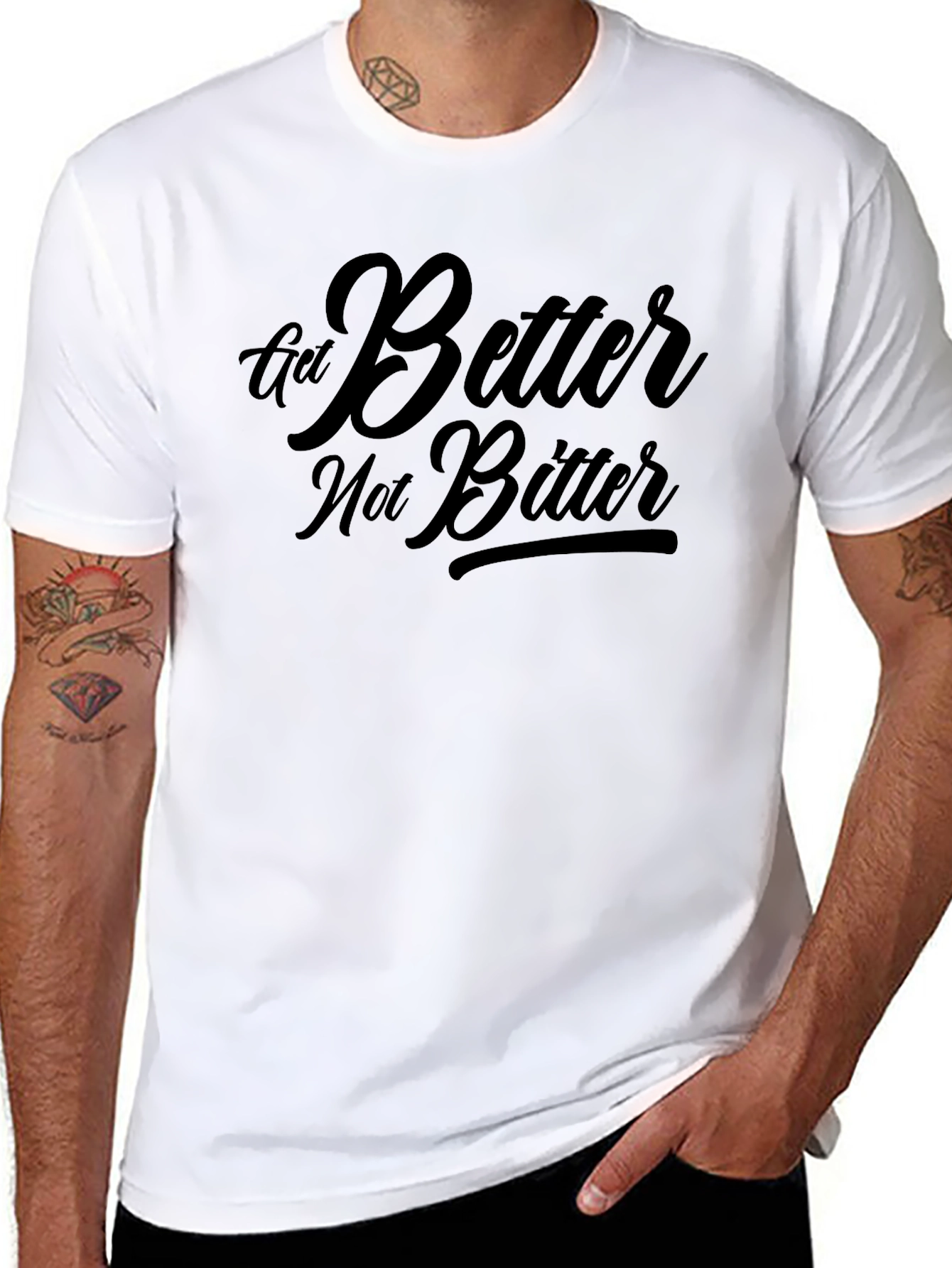 Get Better Not Bitter T-Shirt - Motivational Black Tee