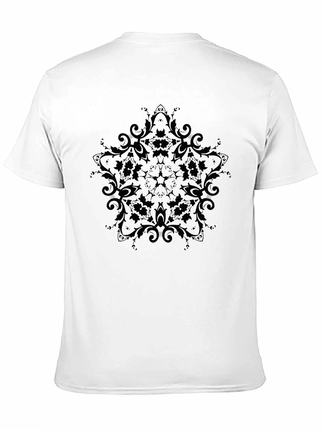 Mens Black T-Shirt with Ornamental Mandala Design
