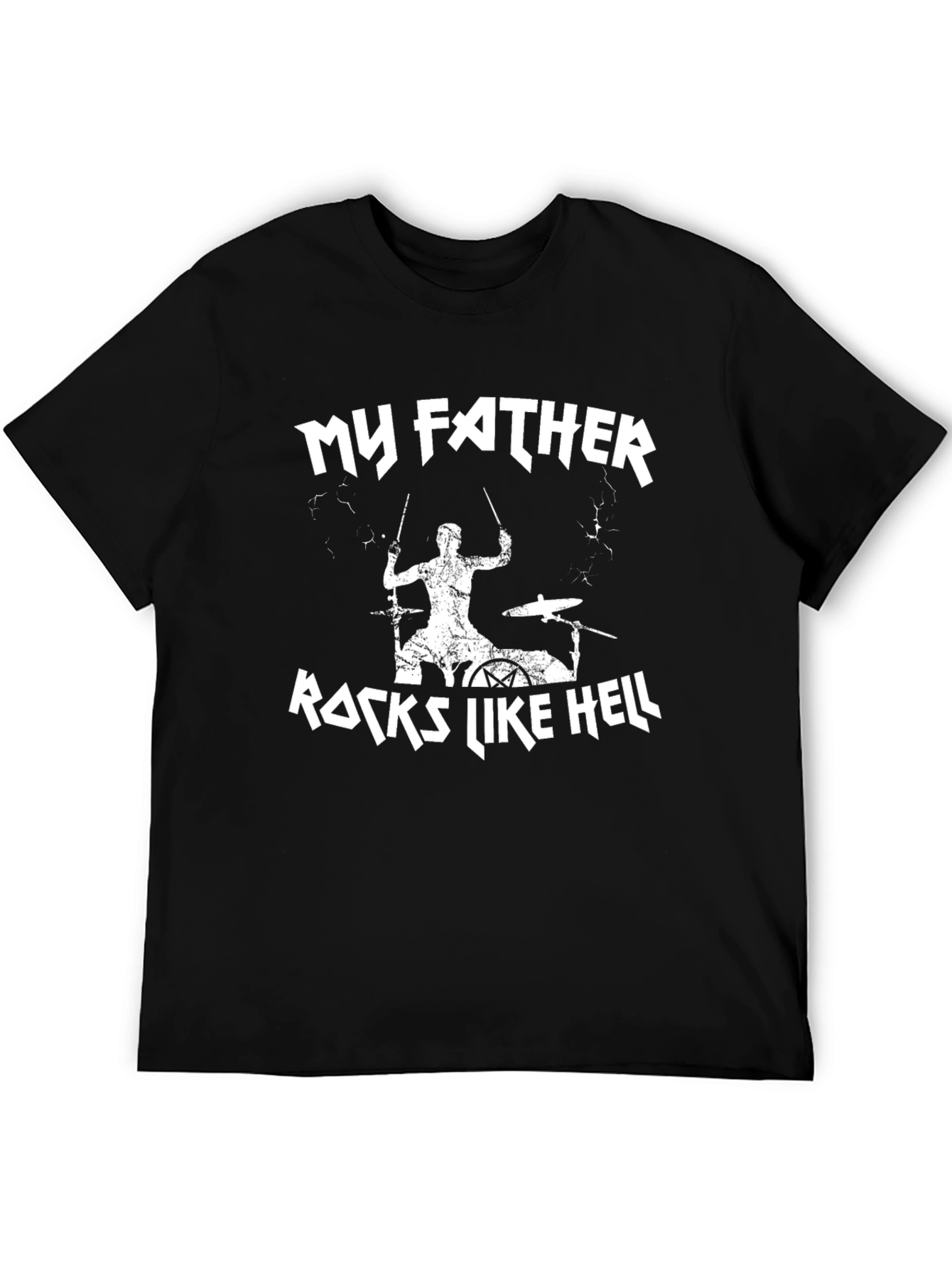 My Father Rocks Like Hell Black Graphic Tee