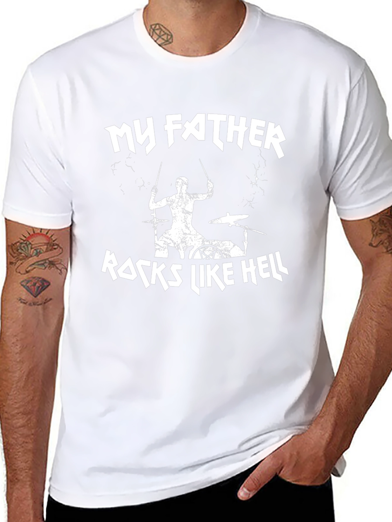 My Father Rocks Like Hell Black Graphic Tee