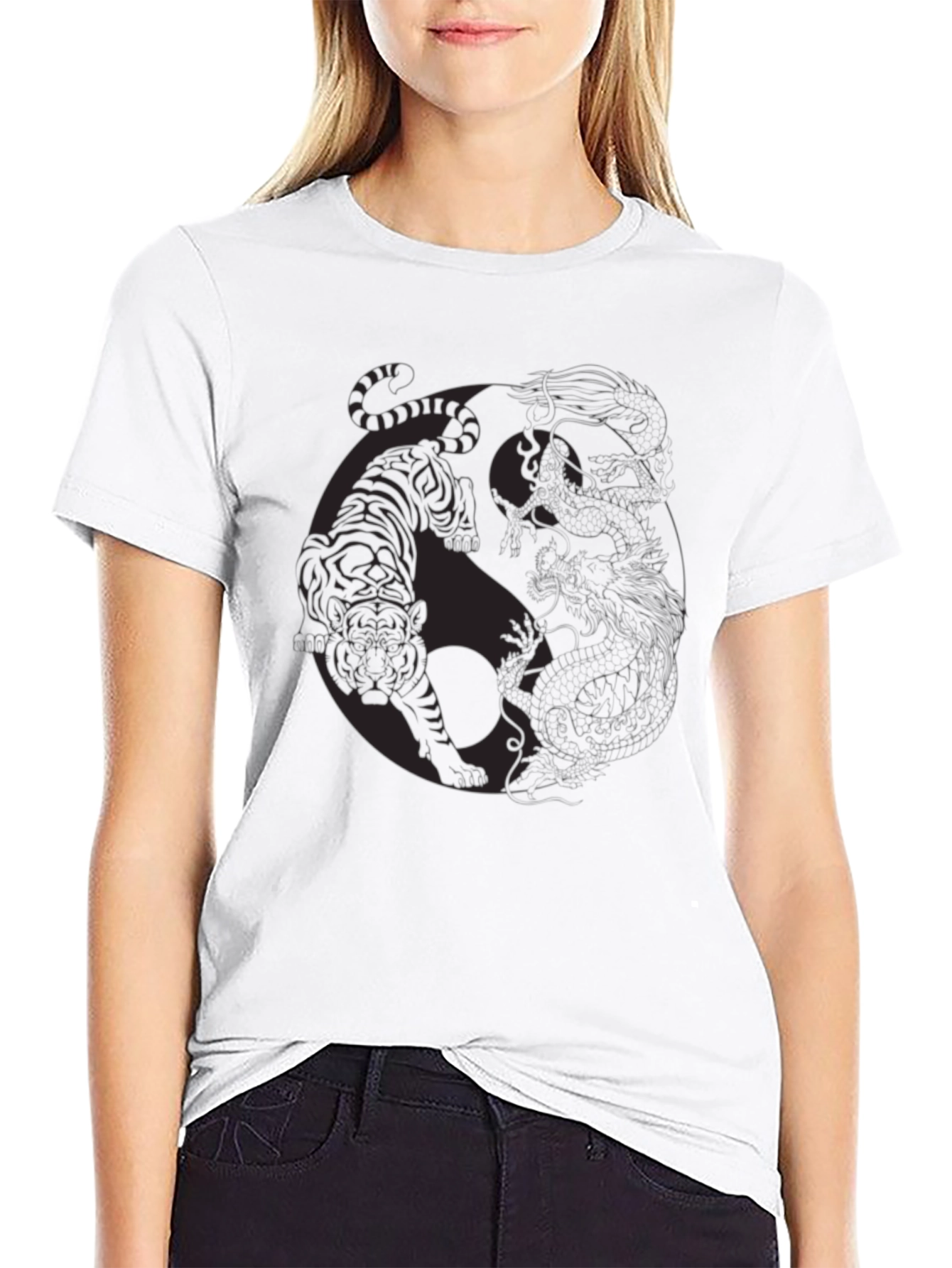 Yin Yang Tiger Graphic T-Shirt