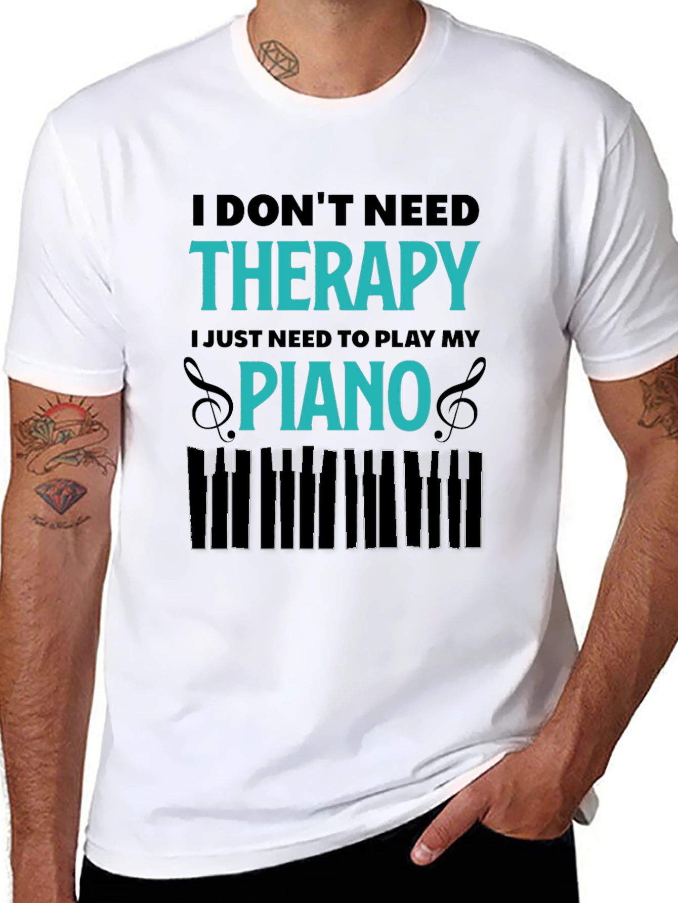 Funny Piano Therapy T-Shirt: Music Lover Tee