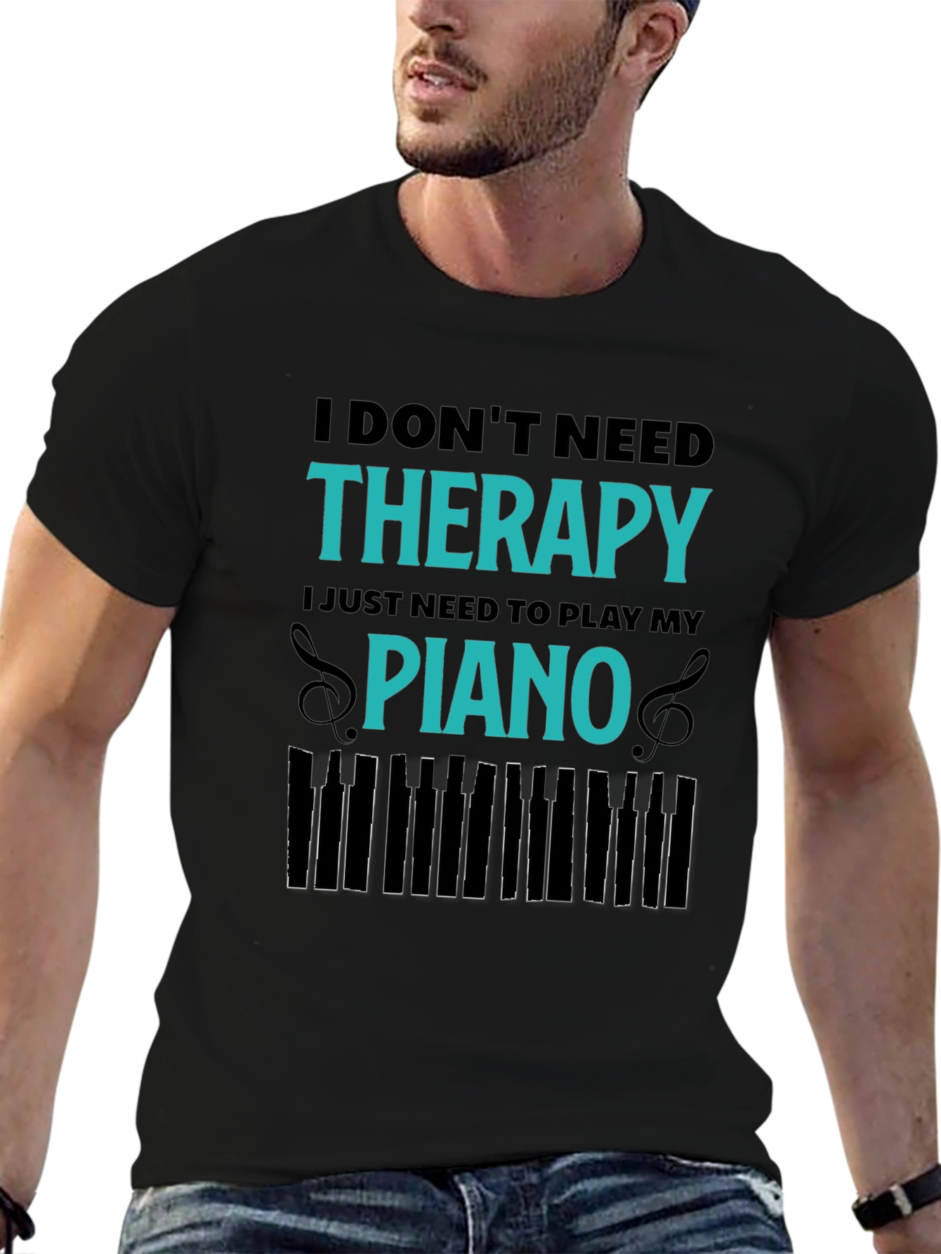 Funny Piano Therapy T-Shirt: Music Lover Tee
