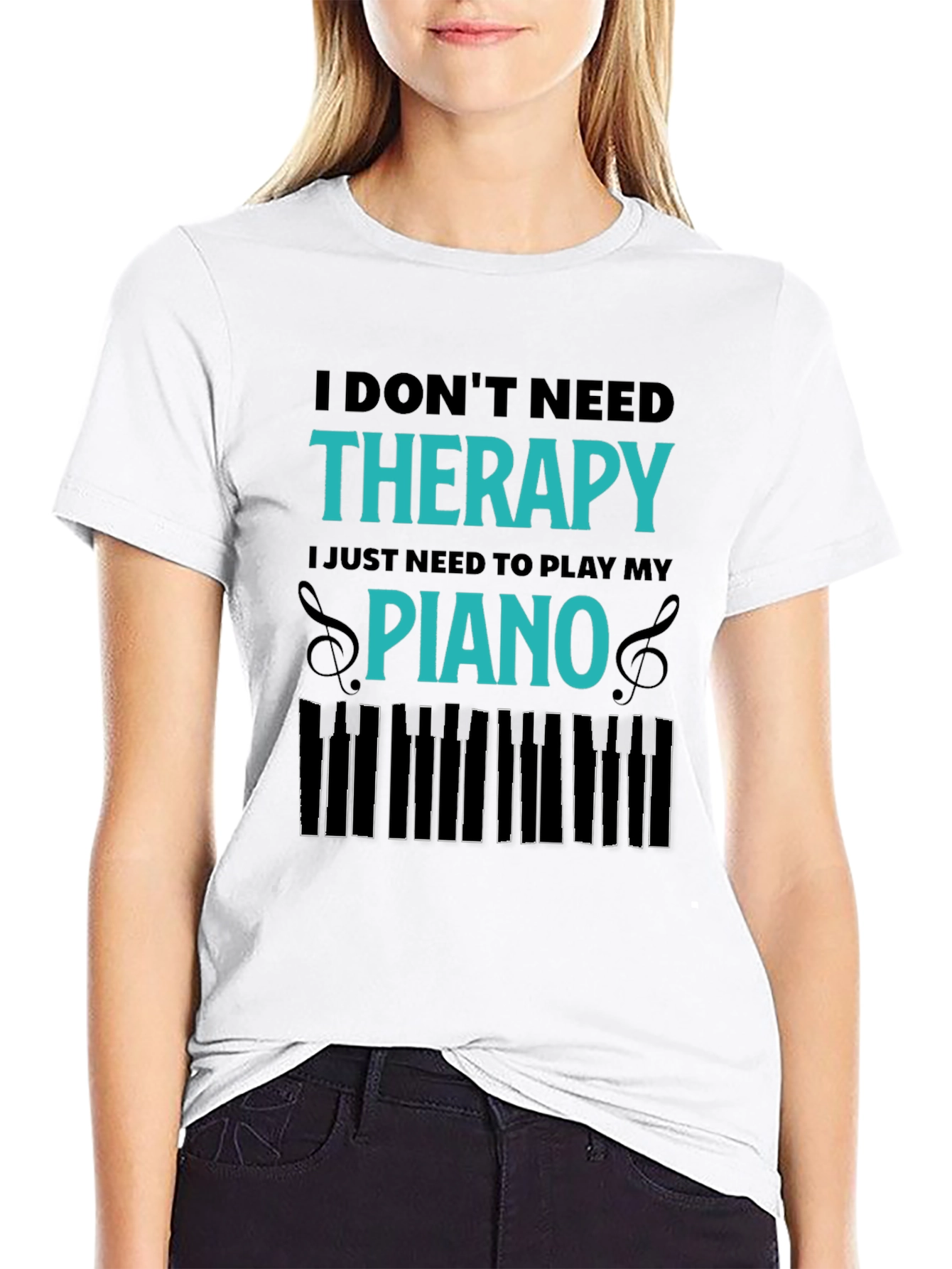 Funny Piano Therapy T-Shirt: Music Lover Tee