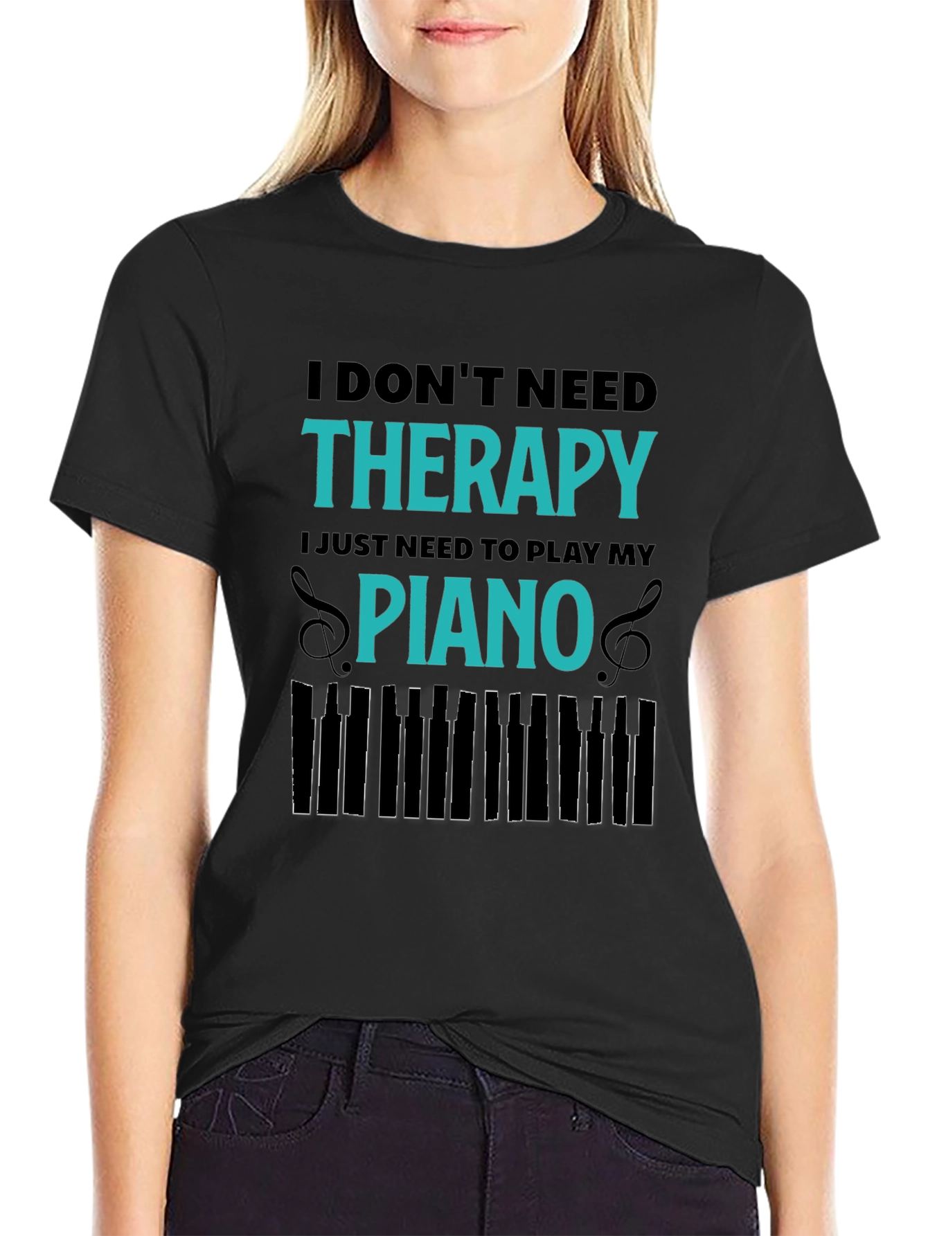 Funny Piano Therapy T-Shirt: Music Lover Tee