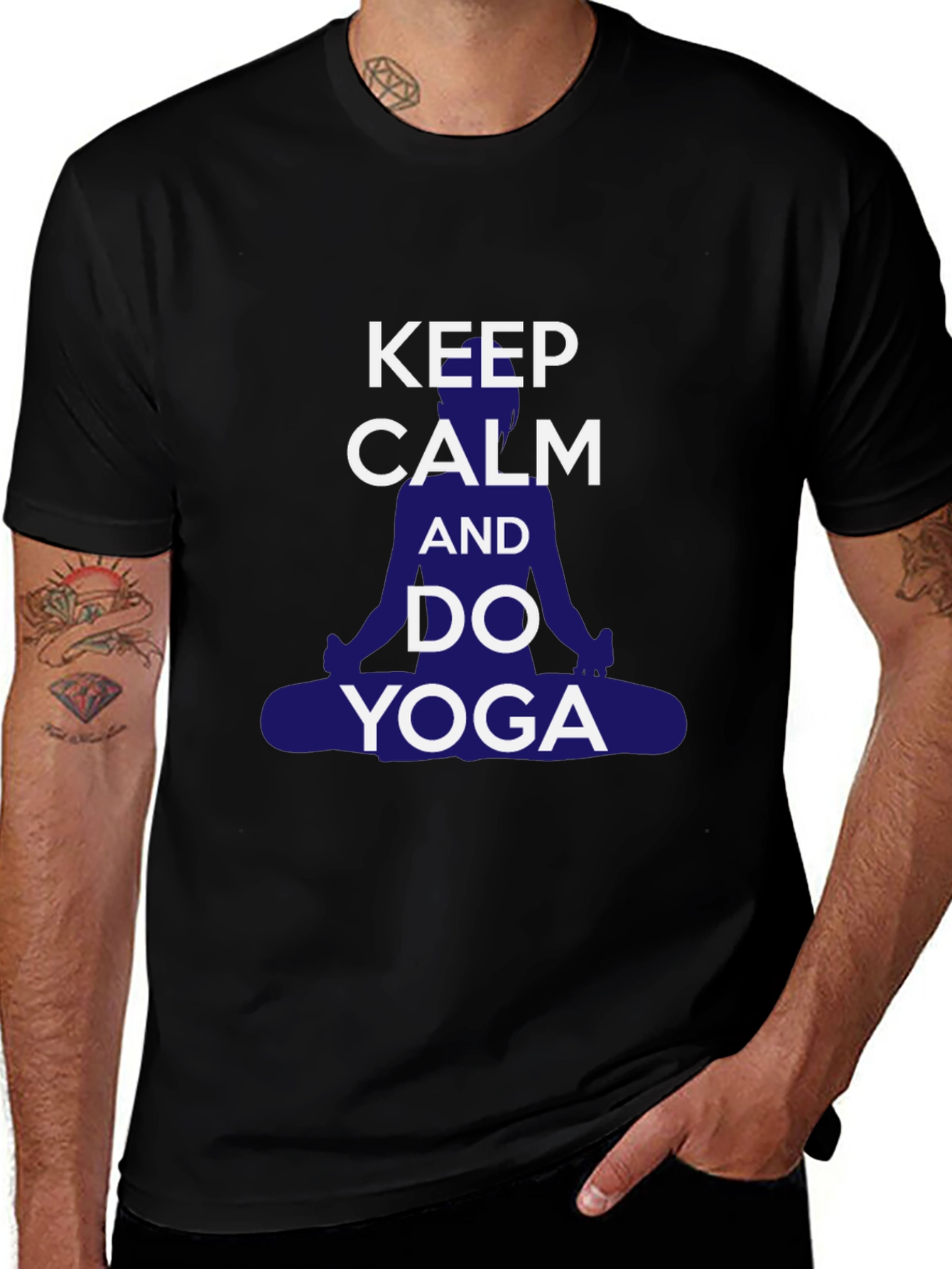 Keep Calm Yoga T-Shirt - Mens Casual Graphic Tee