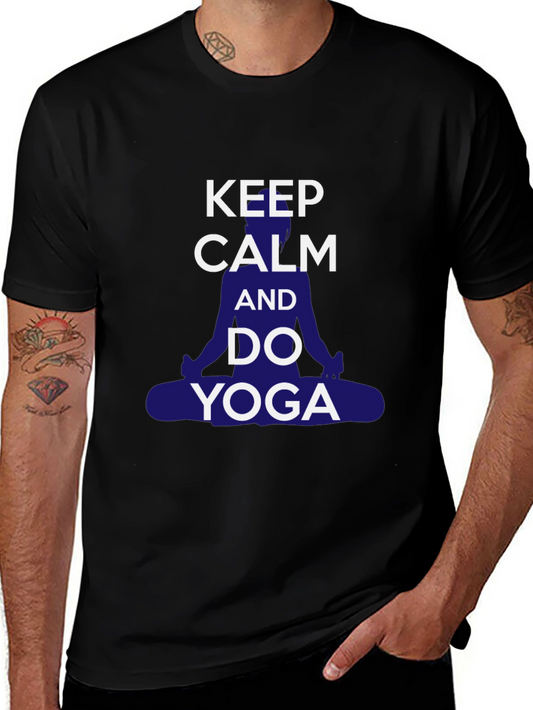Keep Calm Yoga T-Shirt - Mens Casual Graphic Tee