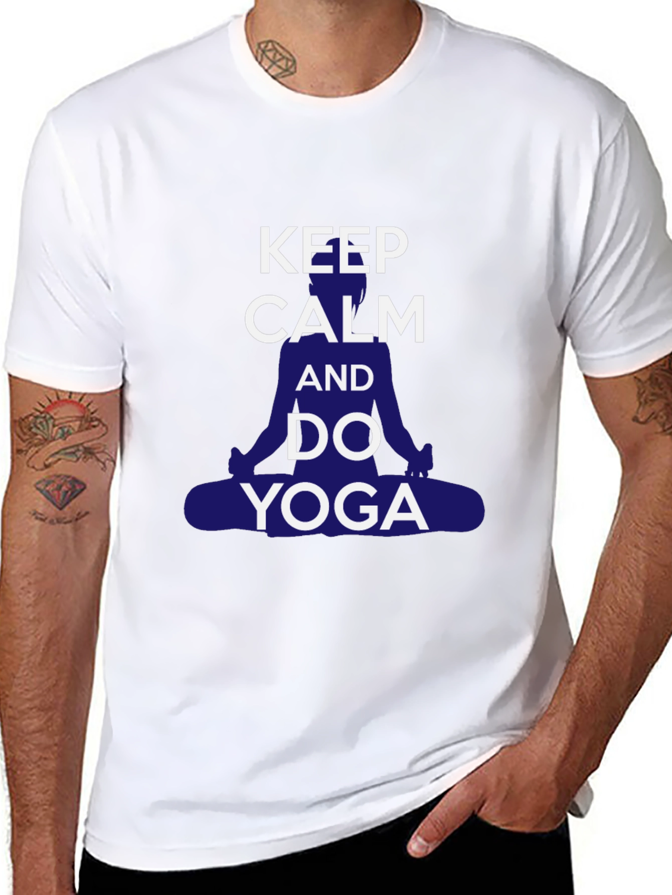 Keep Calm Yoga T-Shirt - Mens Casual Graphic Tee
