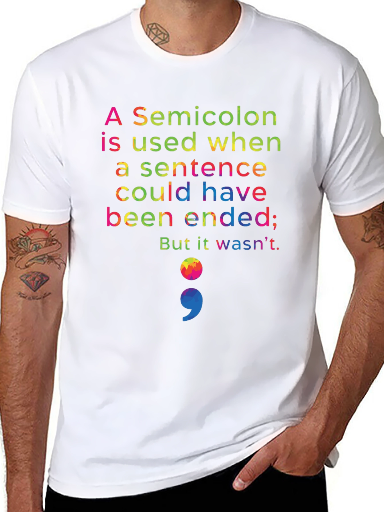 Semicolon Mental Health Awareness Graphic Tee