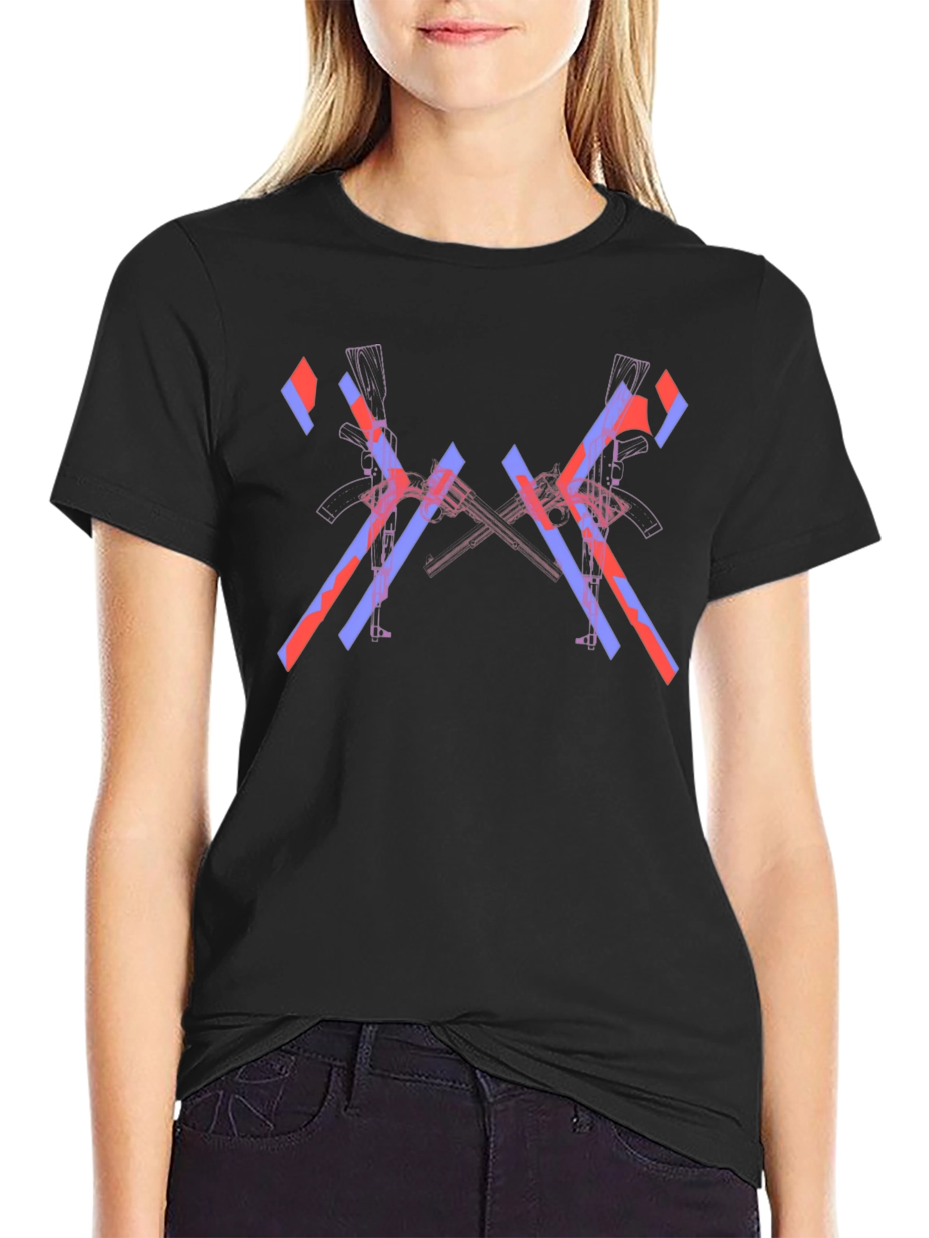 Edgy Graphic Print Black T-Shirt
