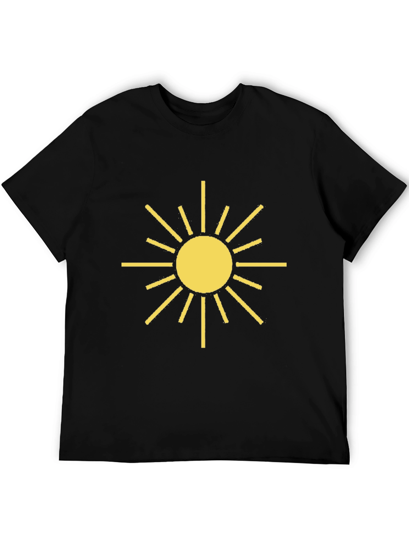 Radiant Sun Graphic Tee - Black Cotton T-Shirt