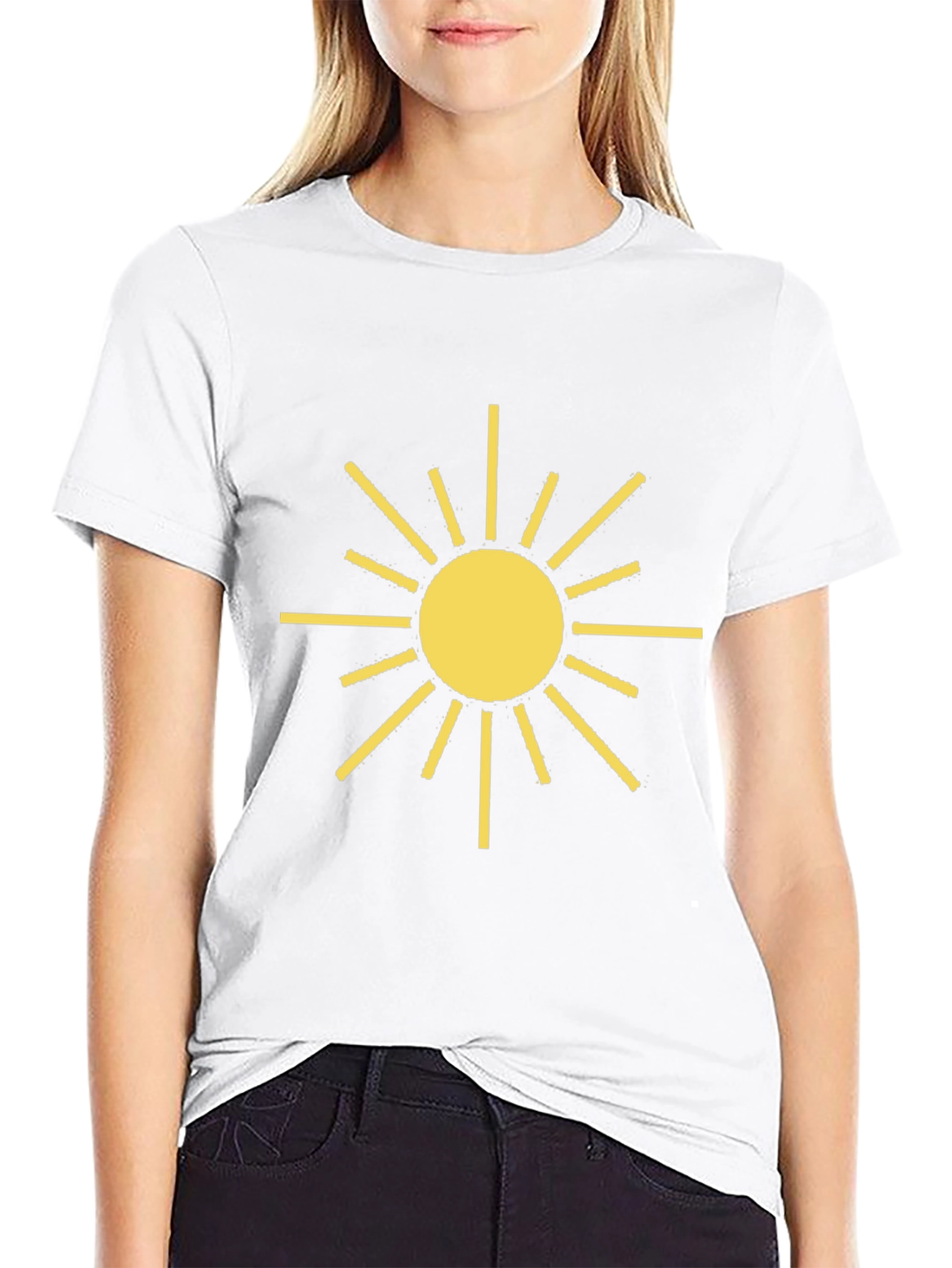 Radiant Sun Graphic Tee - Black Cotton T-Shirt
