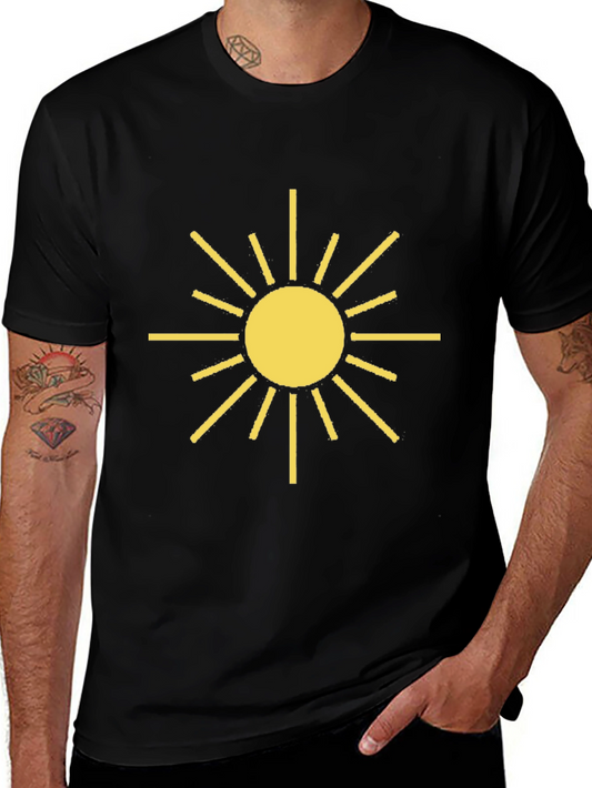 Radiant Sun Graphic Tee - Black Cotton T-Shirt