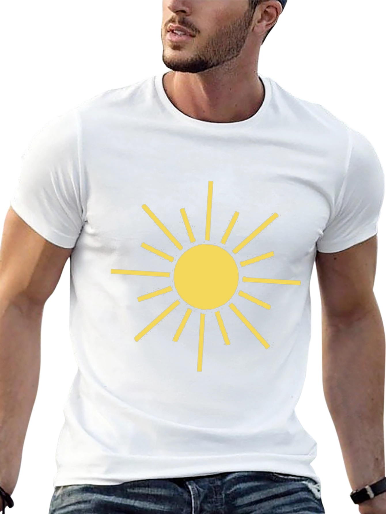 Radiant Sun Graphic Tee - Black Cotton T-Shirt
