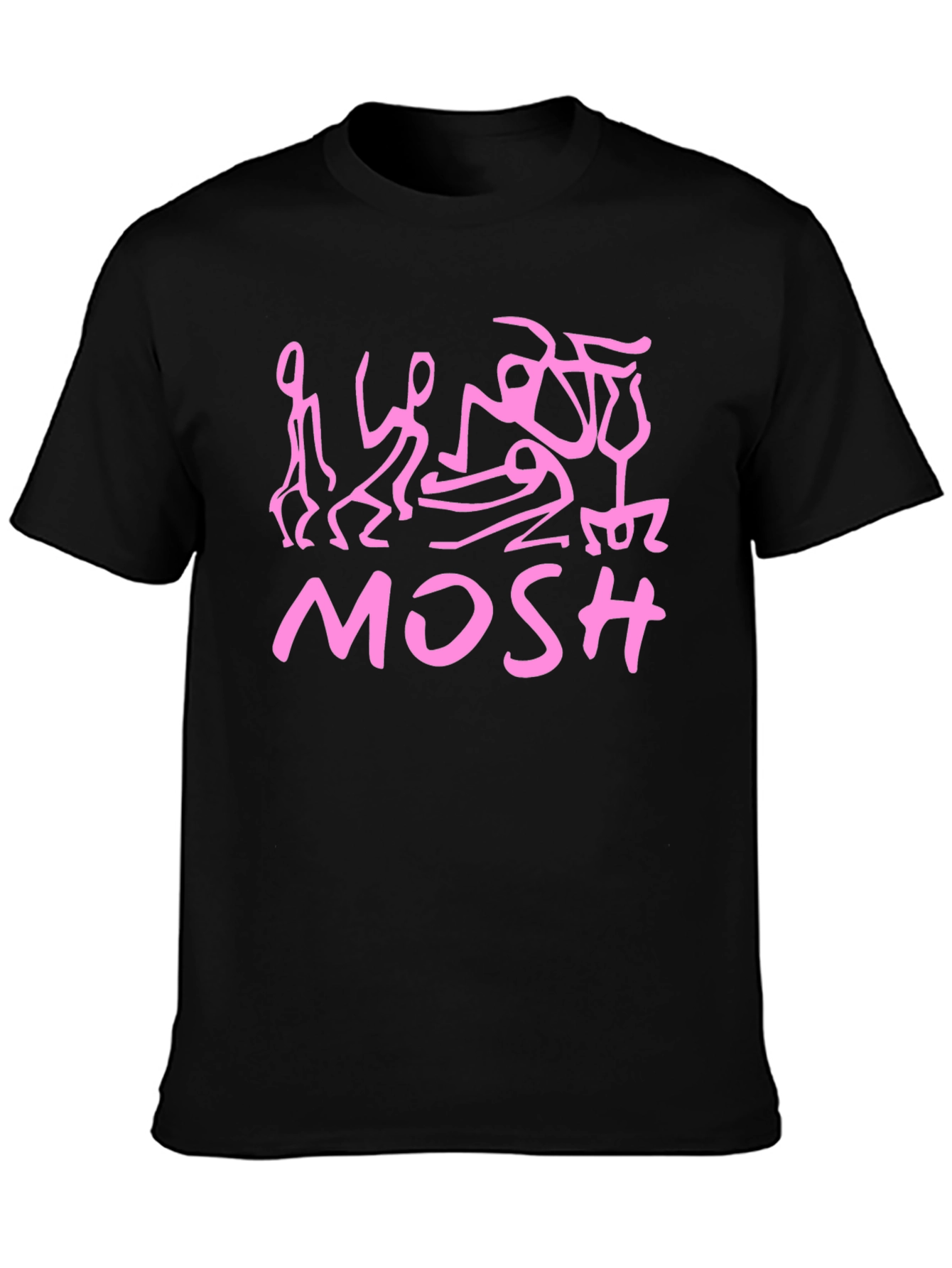 Black Mosh Graphic Tee - Unique Pink Design