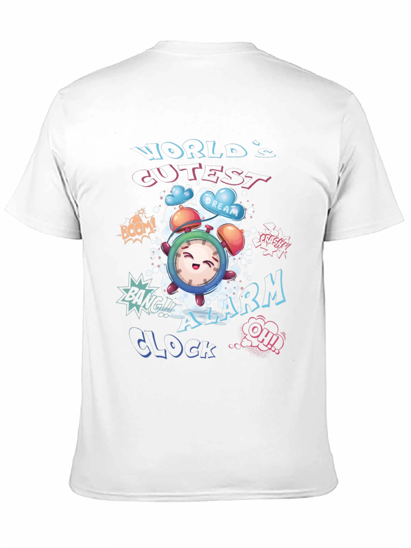 Cartoon Alarm Clock Graphic T-Shirt