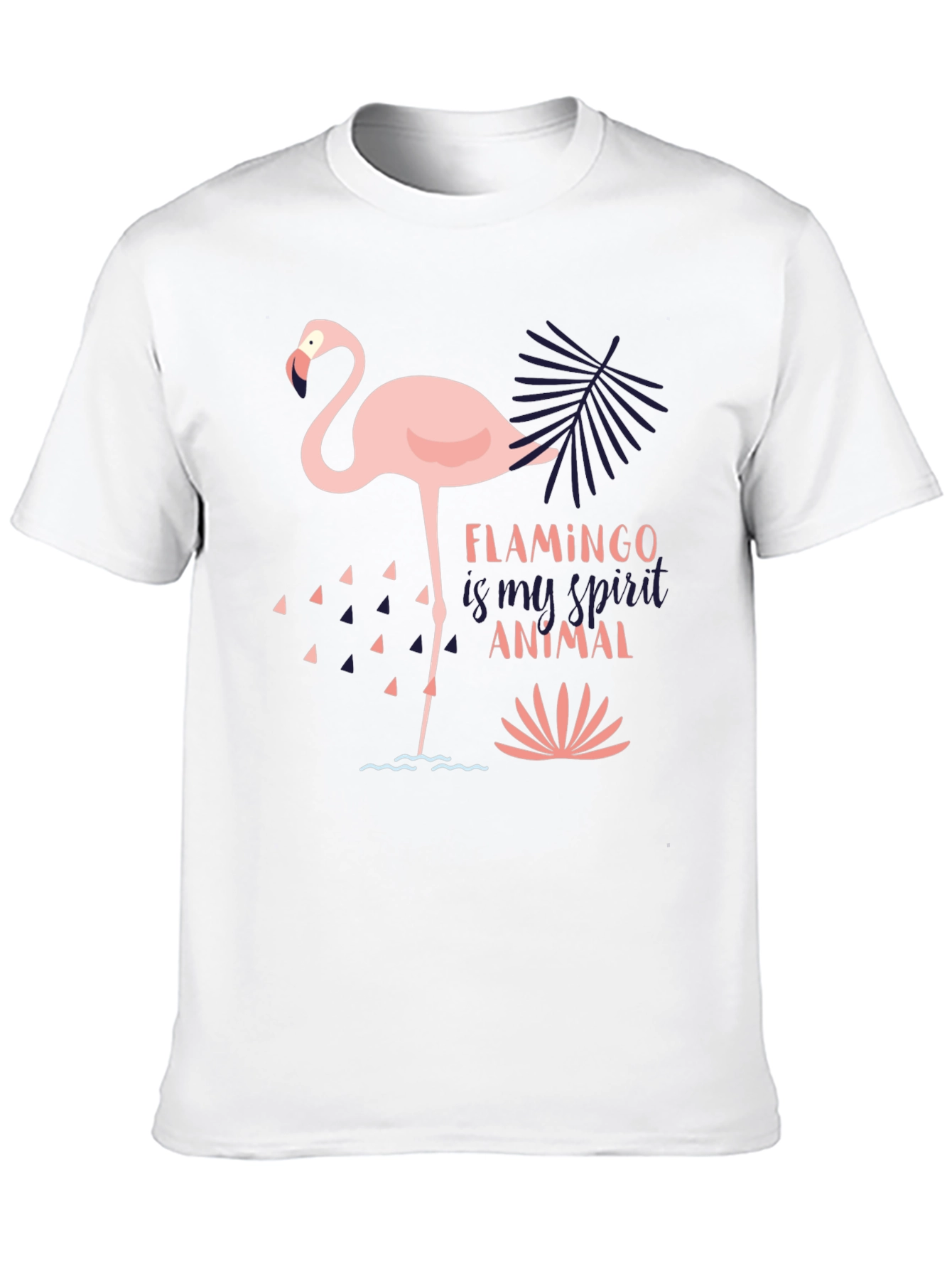 Flamingo Spirit Animal Graphic Tee - Black T-Shirt