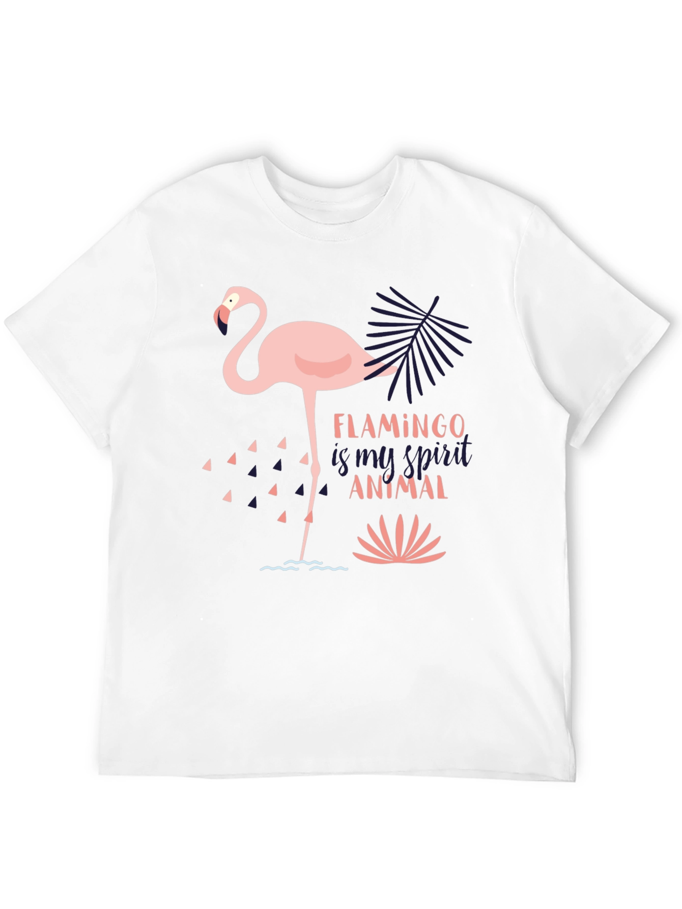Flamingo Spirit Animal Graphic Tee - Black T-Shirt
