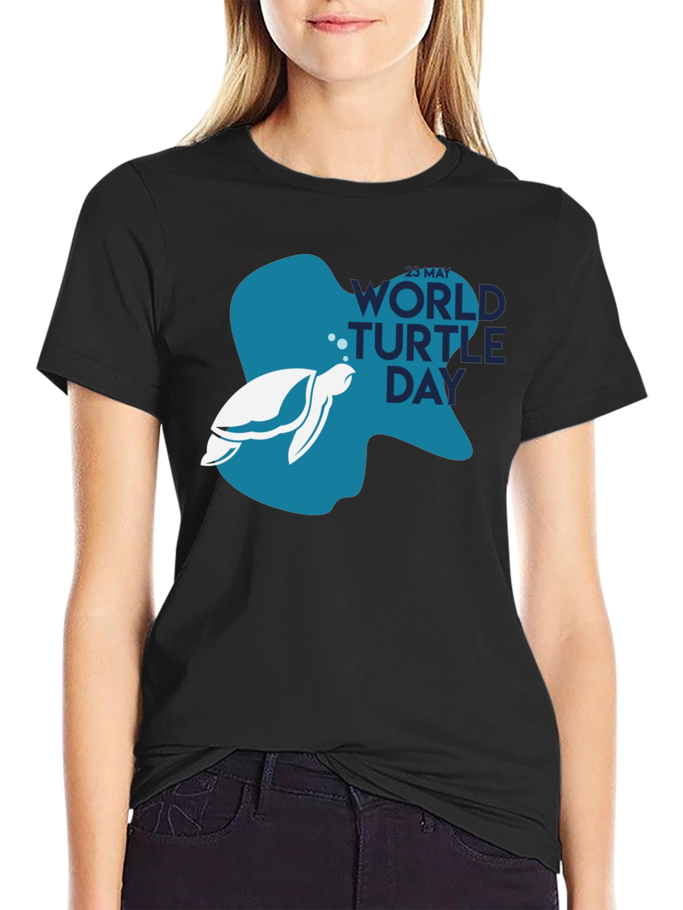 World Turtle Day T-Shirt - Black Cotton Tee