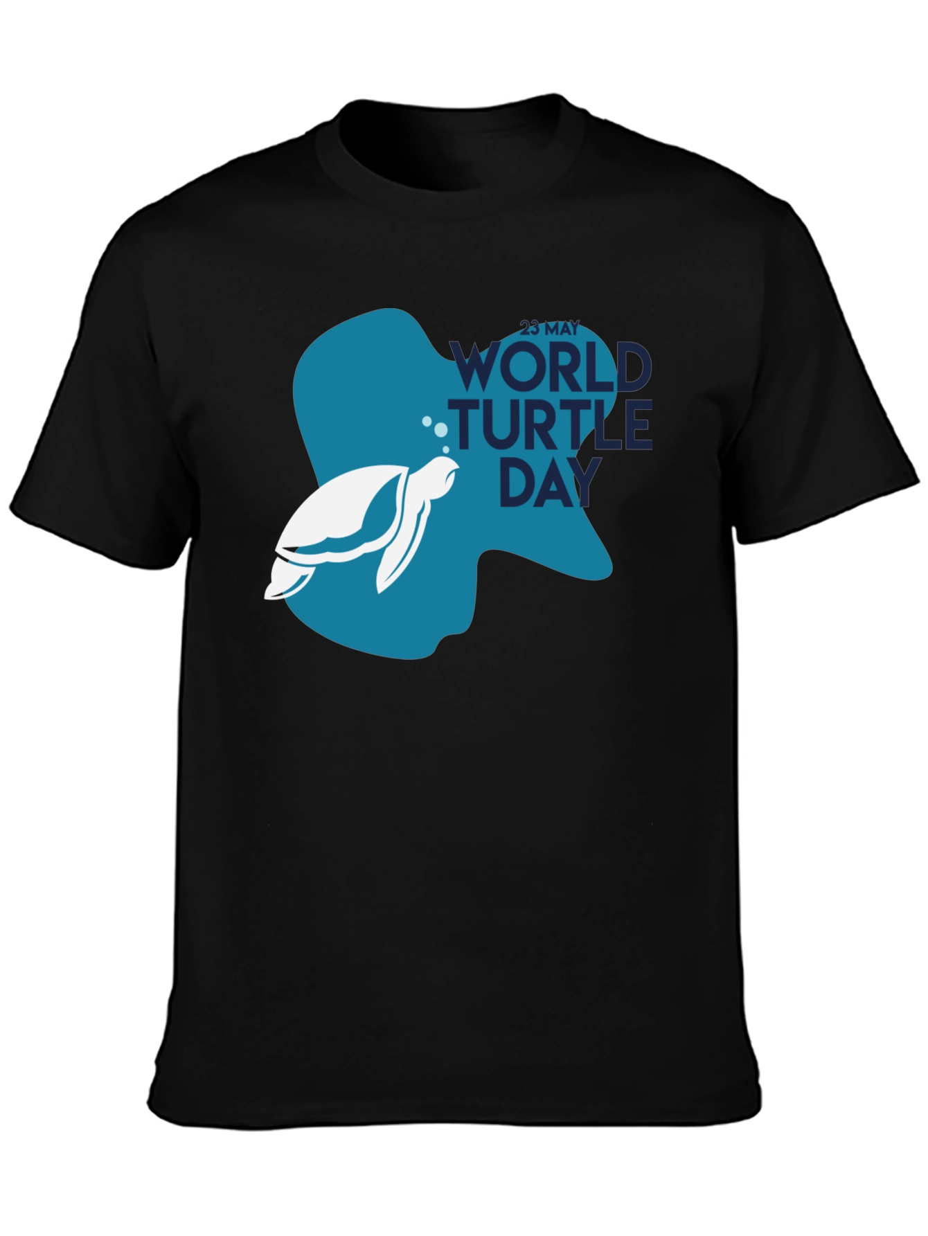 World Turtle Day T-Shirt - Black Cotton Tee