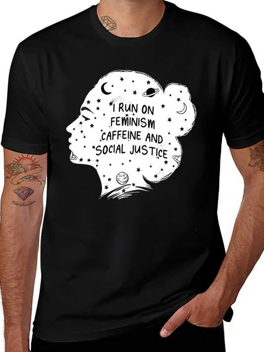 Feminism Caffeine Social Justice Black T-Shirt