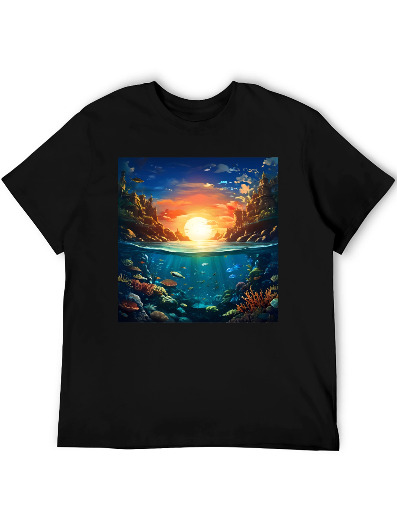Ocean Reef Scene Graphic Tee - Dive into Style