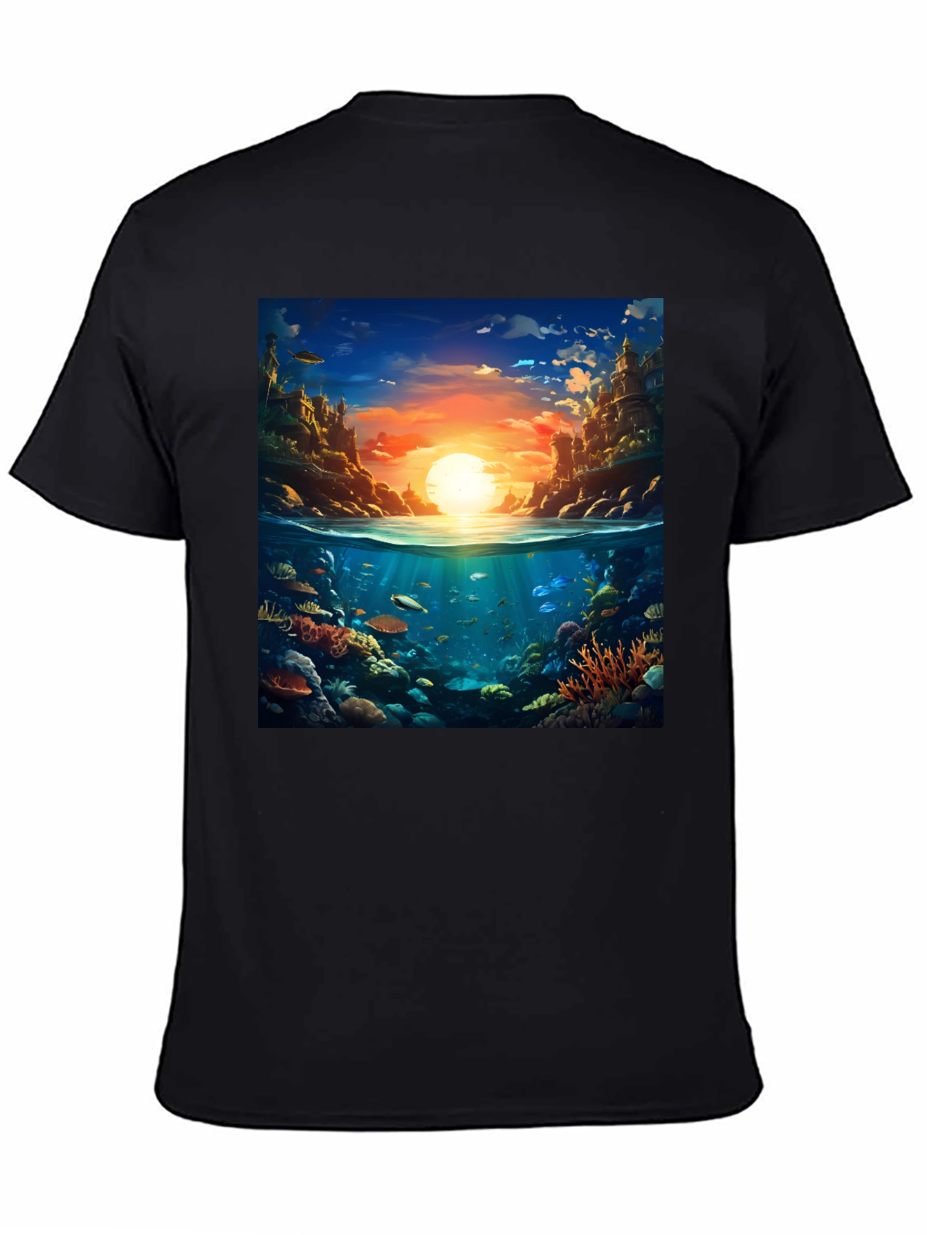 Ocean Reef Scene Graphic Tee - Dive into Style