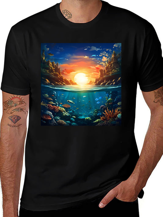 Ocean Reef Scene Graphic Tee - Dive into Style