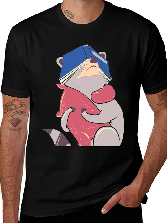Raccoon Reading Book T-Shirt