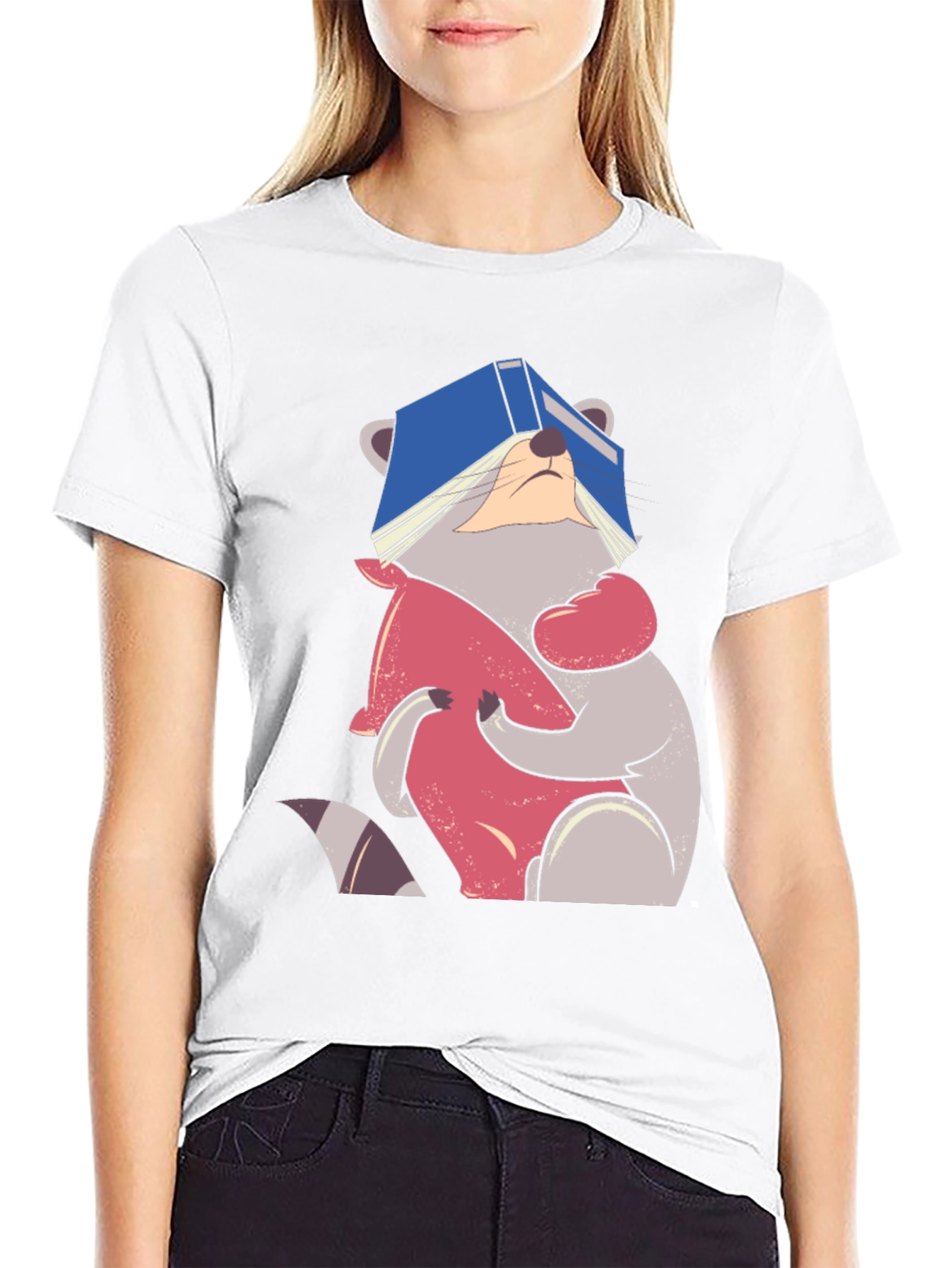 Raccoon Reading Book T-Shirt