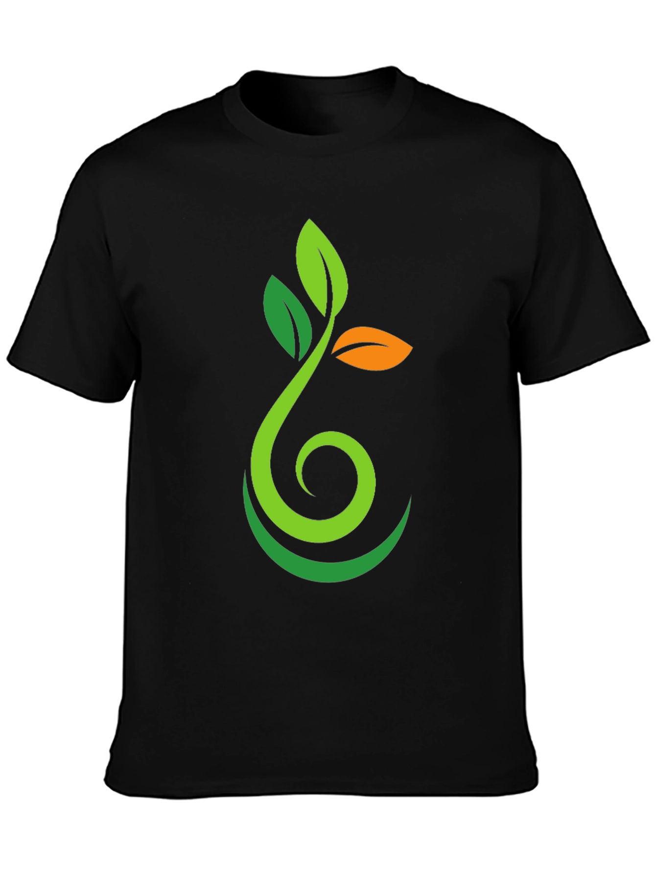 Nature Sprout Graphic Black T-Shirt
