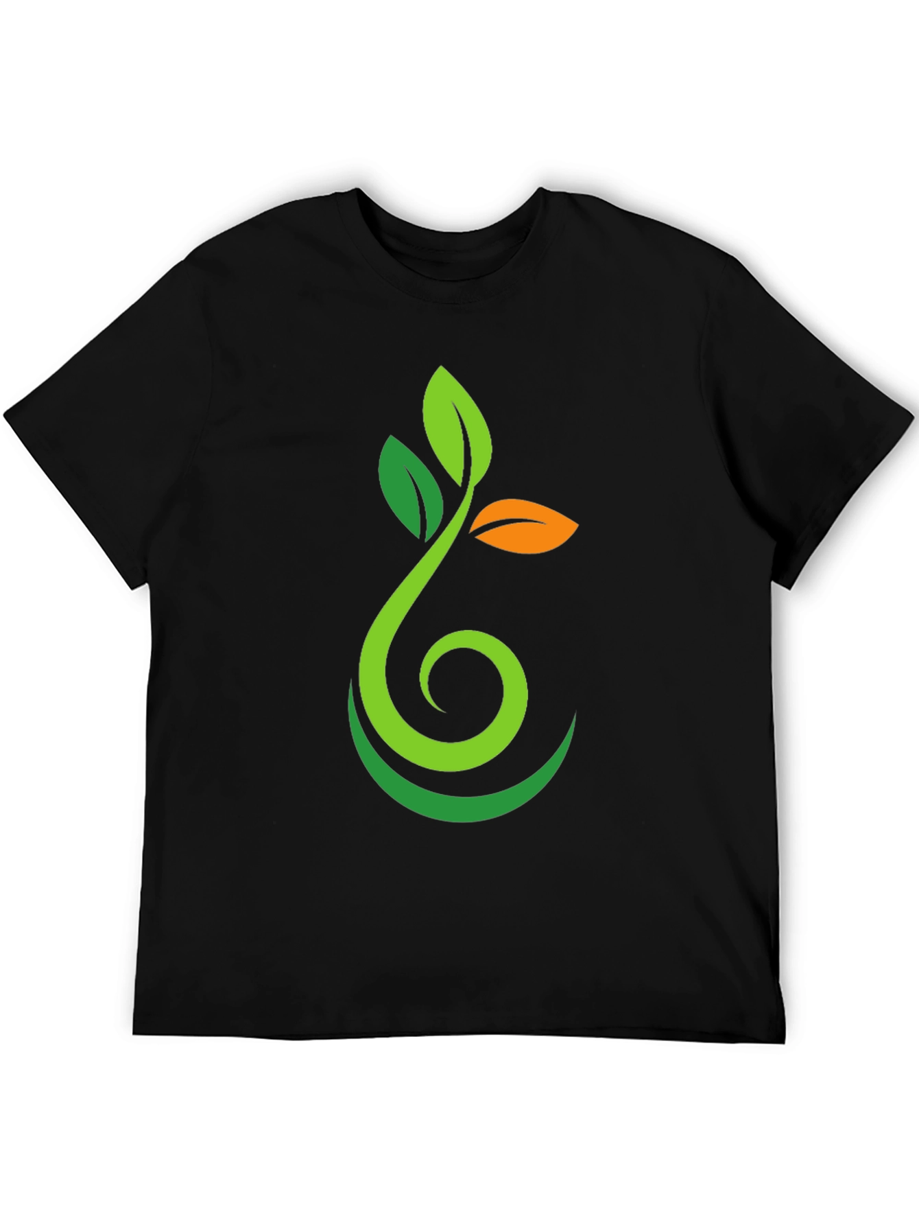 Nature Sprout Graphic Black T-Shirt